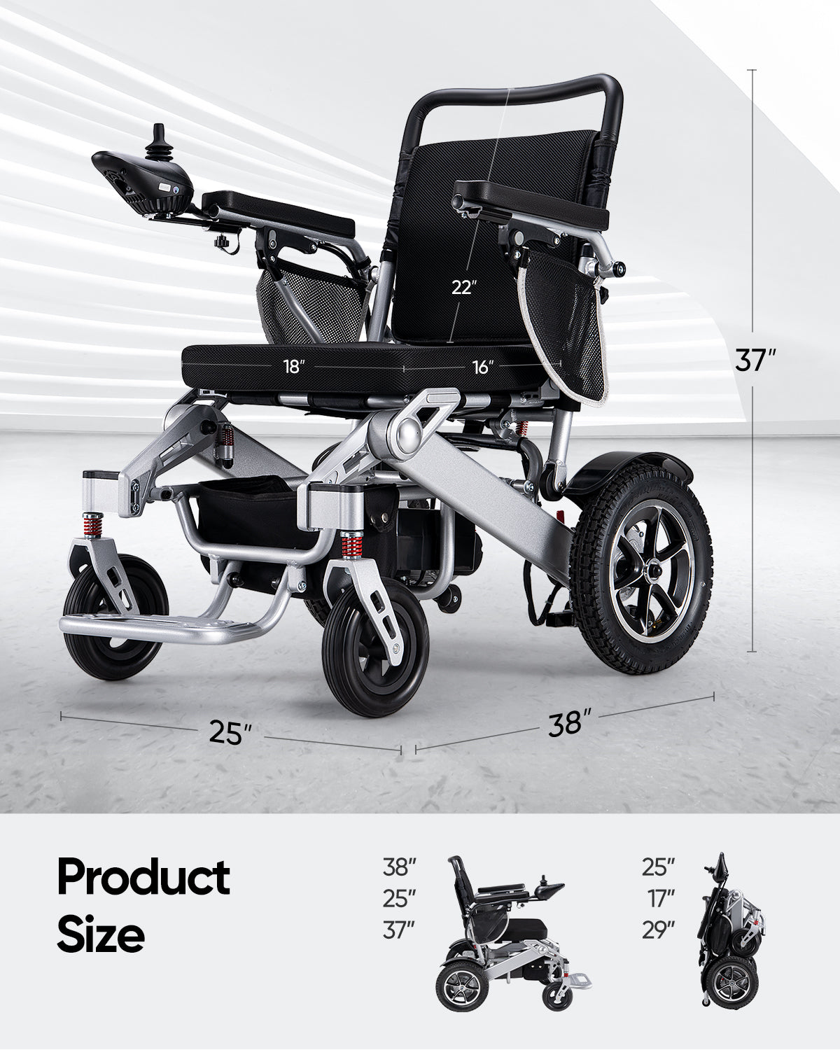 Electric Wheelchair,Motorized Mobility Scooters for Seniors,20Miles Longer Range